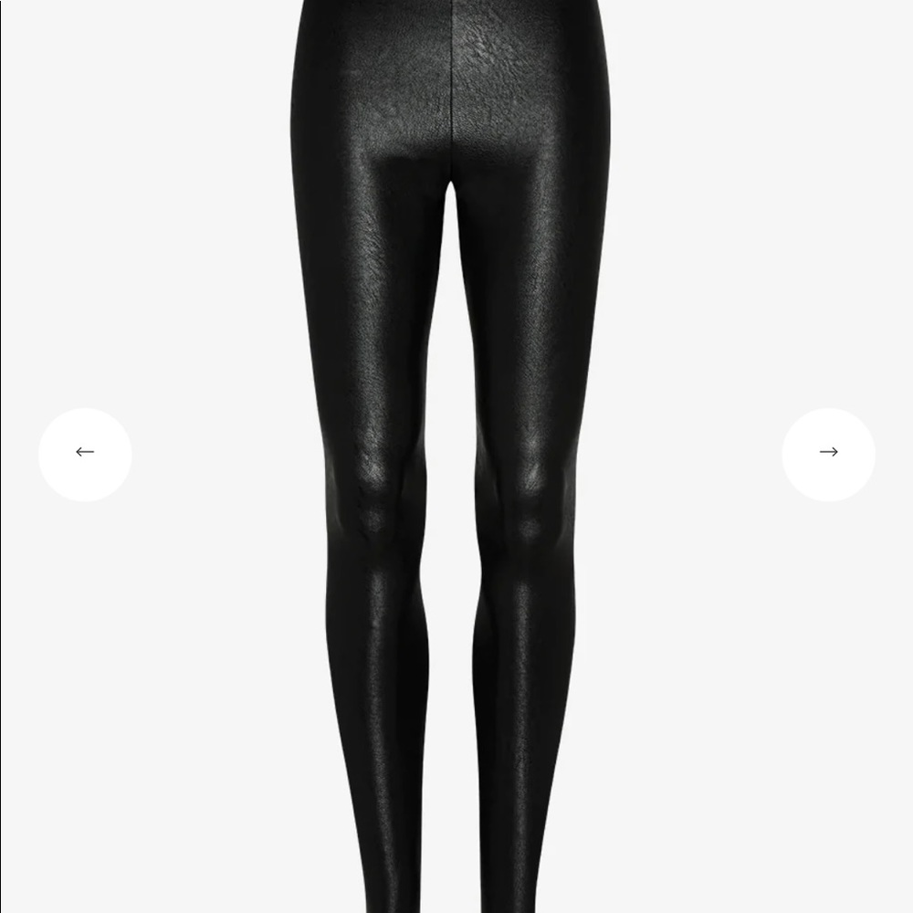COMMANDO black faux leather leggings, compressive high waist SMALL